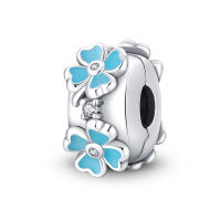 Encanto de Cierre Seguro de 925 Plata Esterlina Original para Mujeres Joyería DIY Cuentas Material Metal Pulsera de Zirconio - details 35