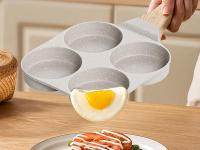 RIOVARM Antiadherente Sartén Tortilla Inducción Sartén para Huevos Granito Sartén Pequeña sin PFOA Redonda 4 agujeros Sartén escalfadora de huevos para el desayuno Sartén para tortitas - details 1