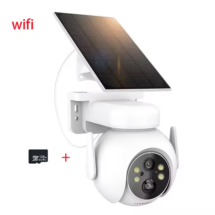 Camara de vigilancia exterior solar 4G doméstico HD Visión nocturna inalámbrico WiFi inteligente solar alarma vigilancia - 1