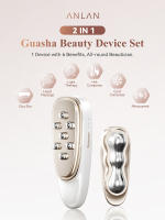 ANLAN Dispositivo de belleza Gua Sha 2 en 1, elimina la hinchazón y las arrugas faciales, cuidado de la piel EMS de doble frecuencia, masajeador corporal Guasha frío-calor - details 0