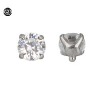 Gema CZ de titanio ASTM F136, accesorio con rosca interna para Labret Lip Stud, bolas de repuesto, Tragus Helix, pendientes, parte superior dérmica, 2,5-4mm, 2 unidades - details 5