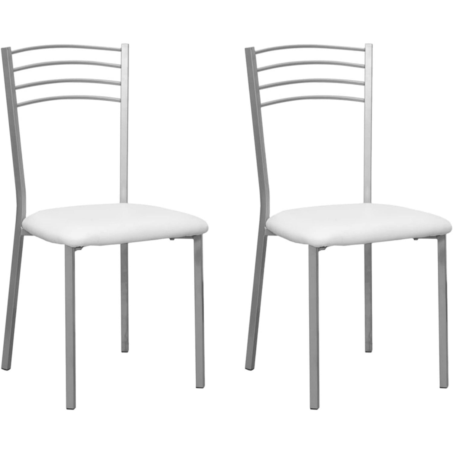 Pack de 2 Sillas de Cocina |   Asientos de Polipiel Blanco |   Modelo SINTRA