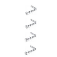Juego de pendientes de acero quirúrgico para piercing de nariz, conjunto de anillos cuadrados para piercing en forma de l, Estrella real, 4 piezas - details 30