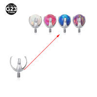 Juego de garra de titanio de 3 garras, 5 piezas, hilo interno, bola para Piercing de hélice redonda - details 2