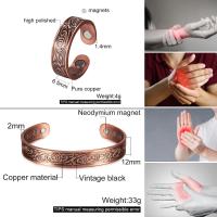 Juego de Joyería de Cobre Puro Pulsera Ajustable Vikinga Magnética Anillo Vintage de Energía Saludable para Mujeres Hombres Relojes Gafas de Sol Joyería - details 1