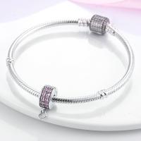 Encantos de Serie Zirconia de Plata Esterlina S925 100% Real para Mujeres Joyería Fina de Cumpleaños Ajuste a Pulsera y Bangle de 3mm - details 6