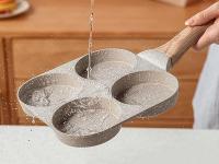 RIOVARM Antiadherente Sartén Tortilla Inducción Sartén para Huevos Granito Sartén Pequeña sin PFOA Redonda 4 agujeros Sartén escalfadora de huevos para el desayuno Sartén para tortitas - details 3