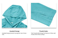 MAGCOMSEN camiseta con capucha de protección solar anti uv con agujeros para los pulgares sudaderas de secado rápido - details 2
