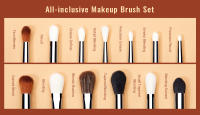 Jessup - Juego de brochas para maquillaje de ojos, profesional, para difuminar ojos, sintéticas, para sombras, pliegues, lápiz ahumado, T338 - details 3