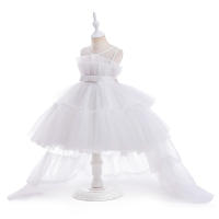 Summer Pink Trailing Lace Baby Girl Dress Toddler 1st Birthday Party Princess Dresses for Girl Formal Puffy Wedding Gown Vestido - details 15