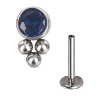 Tachuelas de titanio para oreja, conjunto de 3 bolas roscadas con bisel CZ, superior, Labret, labio, Piercing para cartílago de la oreja, joyería para Tragus, 1PcG23 - details 4