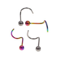 Pendientes de bola de acero quirúrgico para mujer, joyería para Piercing de nariz y cuerpo, 20G, 0,8x7x2mm, 1 unidad - details 5