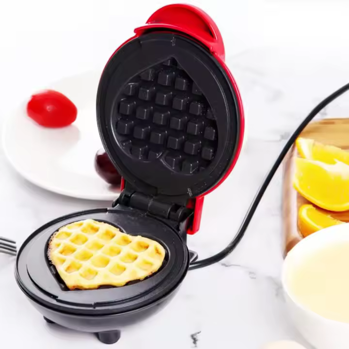 Mini máquina eléctrica para hacer gofres, horno para pasteles de burbujas, plancha para gofres en forma de corazón para desayuno, electrodoméstico de cocina - 1