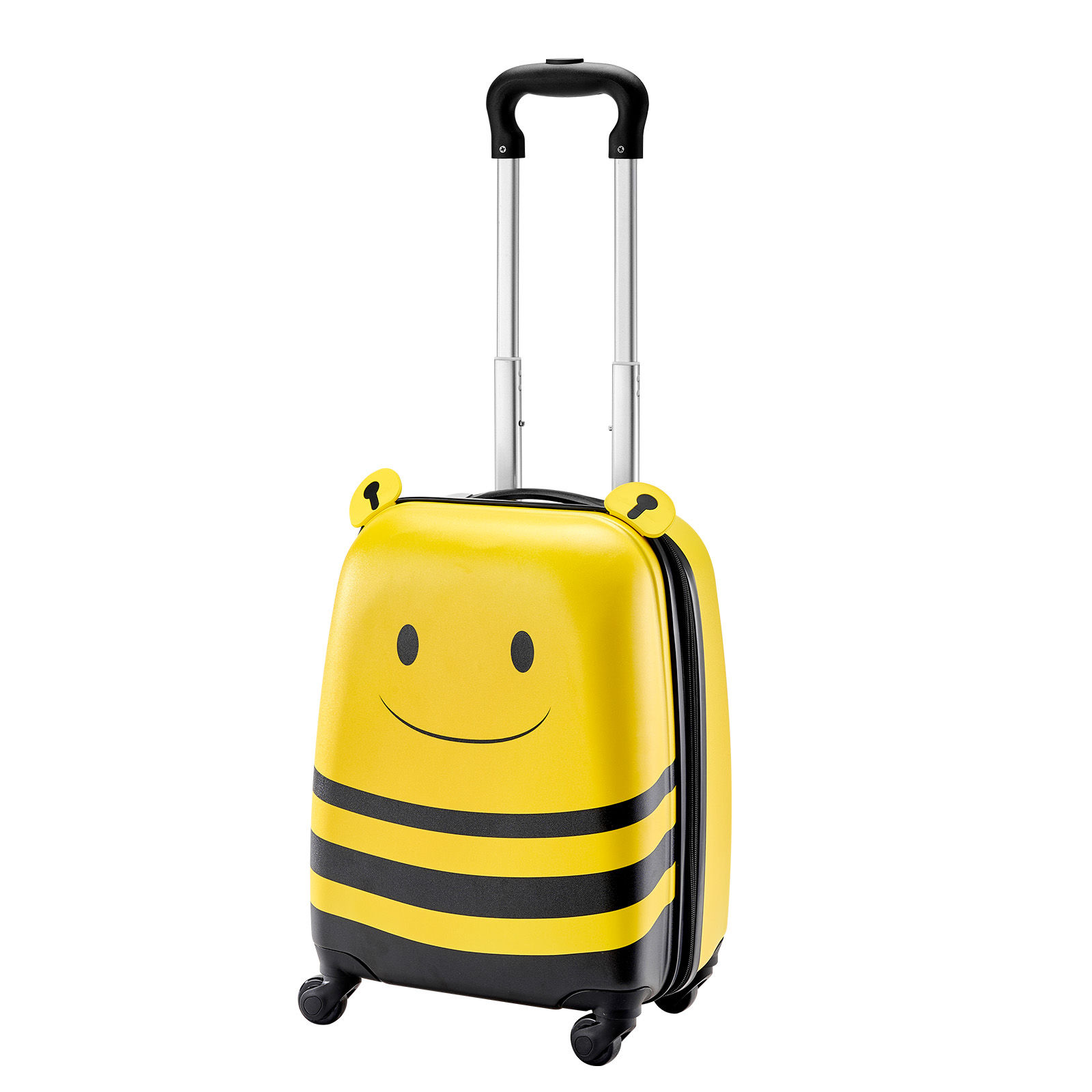 Juego de Maletas para Niños SucceBuy, 5 Piezas, Maleta Rígida con Ruedas de 45.7 cm con Mochila y Almohada en Forma de U, Diseño de Abeja, Juego de Viaje para Niños, Regalo Ideal para Vacaciones o Cumpleaños, Apto para Aerolíneas
