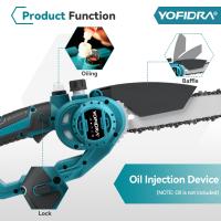 YOFIDRA - Podadora Telescópica Eléctrica Inalámbrica de 8 Pulgadas, 2 en 1, Motosierra para Ramas Altas, Herramienta de Podar para Jardín, Compatible con Batería Makita de 18V, Juego de Pines - details 8
