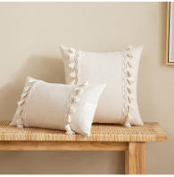 Bonenjoy, 1 funda de almohada con borlas, funda de cojín Beige, funda de almohada de lino y algodón, 30x5 0/45x4 5/50x50, fundas de almohada para decoración de coche/hogar/oficina - details 5