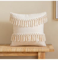 Bonenjoy, 1 funda de almohada con borlas, funda de cojín Beige, funda de almohada de lino y algodón, 30x5 0/45x4 5/50x50, fundas de almohada para decoración de coche/hogar/oficina - details 8