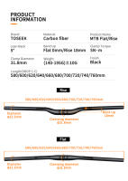 TOSEEK Mtb Carbon Handlebar Bicycle Handlebar 31.8*580-720/740/760mm Matt Black Handlebars For Mountain Bike Accessories - details 3