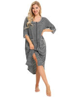 Bata larga con cremallera para mujer, ropa de dormir de longitud completa con bolsillos, camisón de manga 3/4, bata de baño - details 29