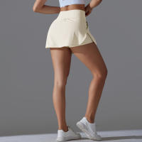 Falda de Yoga Hamidou Secado Rápido, Elasticidad, Doble Capa, Color Sólido para Tenis, Correr, Actividades Deportivas - details 22