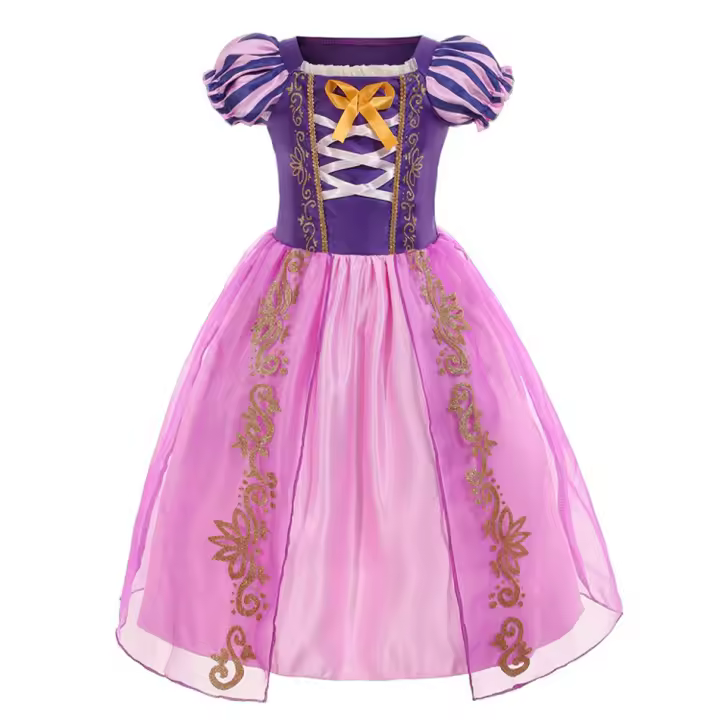Vestido de princesa para niña, ropa de fiesta de fantasía de verano, disfraz de Aurora, Rapunzel, Cenicienta, Bella Durmiente, Carnaval y Navidad - 1