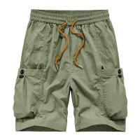 Pantalones cortos informales versátiles a la moda urbana para hombre, pantalones cortos deportivos holgados y transpirables para exteriores, pantalones cortos Cargo lisos con múltiples bolsillos para verano para hombre - details 2