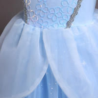 Vestido de princesa para niña, ropa de fiesta de fantasía de verano, disfraz de Aurora, Rapunzel, Cenicienta, Bella Durmiente, Carnaval y Navidad - details 4