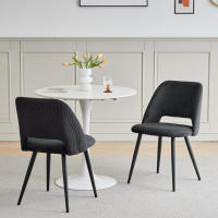 EGOONM 4PCS Sillas de comedor tapizadas de estilo nórdico, sillas ergonómicas de ocio para oficina en casa, patas de metal negro, beige - details 8
