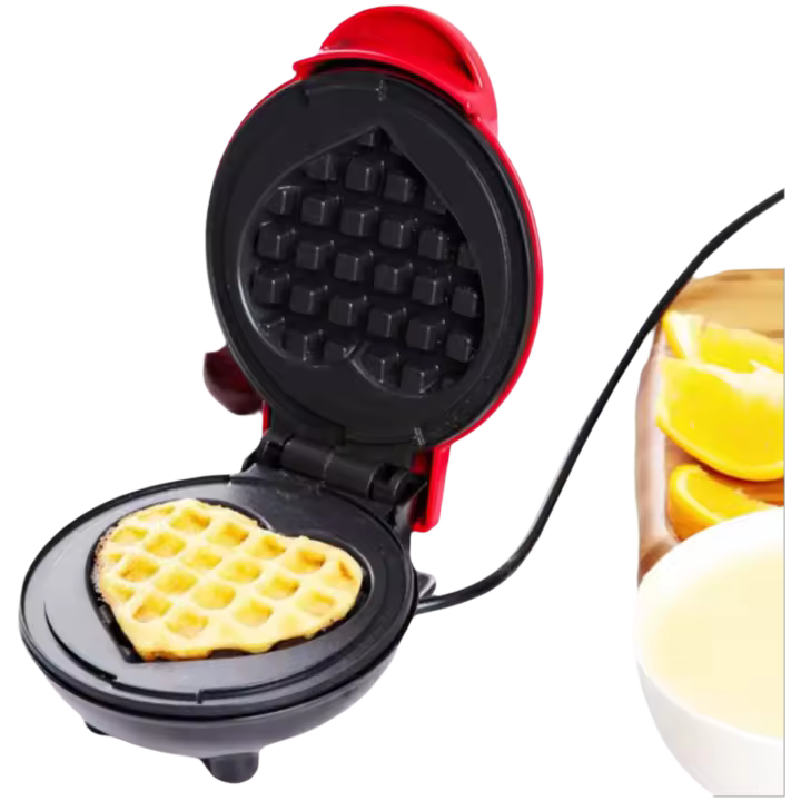 Mini máquina eléctrica para hacer gofres, horno para pasteles de burbujas, plancha para gofres en forma de corazón para desayuno, electrodoméstico de cocina - 1