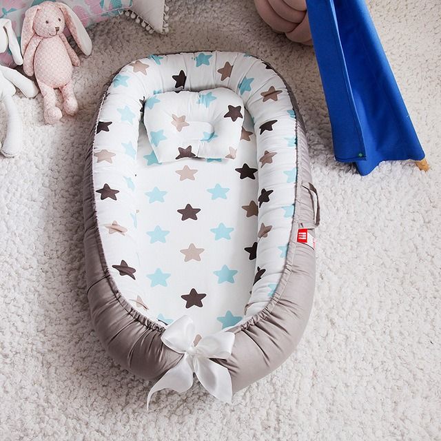 TK Cuna de viaje Recién Nasido para Bebés y Niños de 0 a 12 Més Desmontable y Lavable Cuna Antiaplatamiento Cama Median Nest Biônico