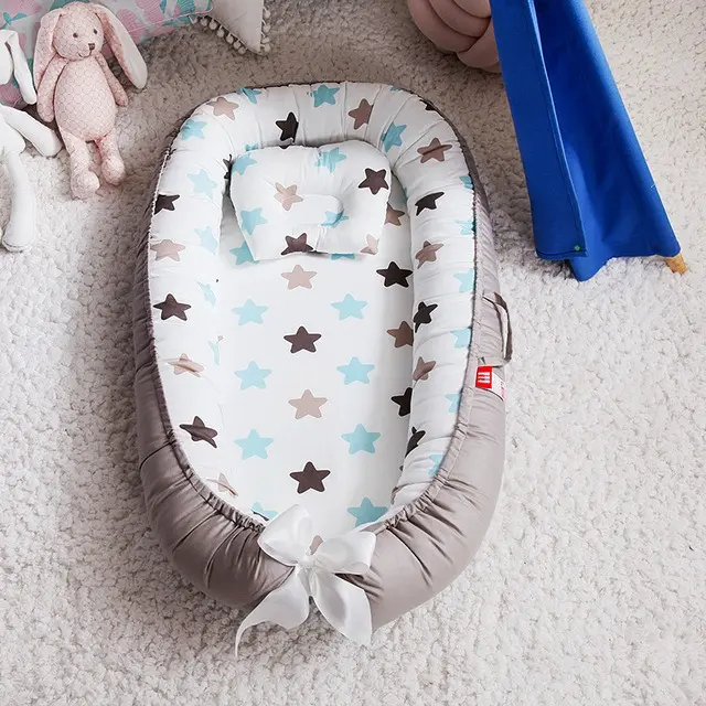 TK Cuna de viaje Recién Nasido para Bebés y Niños de 0 a 12 Més Desmontable y Lavable Cuna Antiaplatamiento Cama Median Nest Biônico - 1