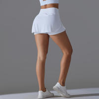 Falda de Yoga Hamidou Secado Rápido, Elasticidad, Doble Capa, Color Sólido para Tenis, Correr, Actividades Deportivas - details 2