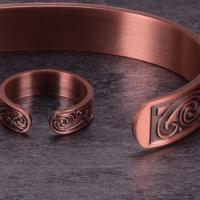 Juego de Joyería de Cobre Puro Pulsera Ajustable Vikinga Magnética Anillo Vintage de Energía Saludable para Mujeres Hombres Relojes Gafas de Sol Joyería - details 2