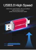 WANSENDA Drive de Memoria USB Tipo C Hardware de Interfaz 128GB-512GB Drive de Almacenamiento de Datos - details 3
