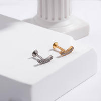 Pendientes pequeños de ópalo de flor de titanio F136 para niña adolescente, Labret roscado superior, PIERC para labio, cartílago de la oreja, Tragus Helix, 1 unidad - details 5