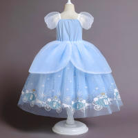 Vestido de princesa para niña, ropa de fiesta de fantasía de verano, disfraz de Aurora, Rapunzel, Cenicienta, Bella Durmiente, Carnaval y Navidad - details 2