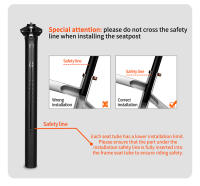 TOSEEK Carbon Seatpost 27.2/30.8/31.6mm Matte Black MTB/Road Bike Seat Post Offset 0mm Bicycle Seat Post Length 400mm Bike Parts - details 13