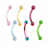 Piercing de ceja de acero quirúrgico 316L, Piercing de labio Punk, 1,2x10x3mm, anillo de lengua, anillos de diente, Piercing corporal, 5 unidades por lote - details 0