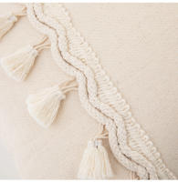 Bonenjoy, 1 funda de almohada con borlas, funda de cojín Beige, funda de almohada de lino y algodón, 30x5 0/45x4 5/50x50, fundas de almohada para decoración de coche/hogar/oficina - details 9