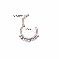Anillos de Nariz de segmento con bisagras de acero, 1,2x8/10mm, de pezón pirsin, cartílago de oreja, tragus, hélice, piercings de labio, joyería de moda unisex - details 3