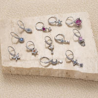 Pendientes de estilo coreano para mujer, aros con colgante inferior, Luna, ojo, hueso de la oreja, Piercing clásico, joyería corporal, 2 unidades - details 3