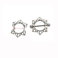 Piercing con forma de flor para pezón, piercing sexy de acero inoxidable 316l, joyería corporal, barra de cadena para el vientre, piercing para pezón, piercing para ombligo, 2 uds. - details 4