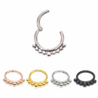 Anillos de Nariz de segmento con bisagras de acero, 1,2x8/10mm, de pezón pirsin, cartílago de oreja, tragus, hélice, piercings de labio, joyería de moda unisex - details 1