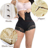 Aiithuug-bragas de Control de barriga, exquisitas bragas moldeadoras de cuerpo de encaje con cremallera con gancho interior, levantamiento de glúteos - details 2