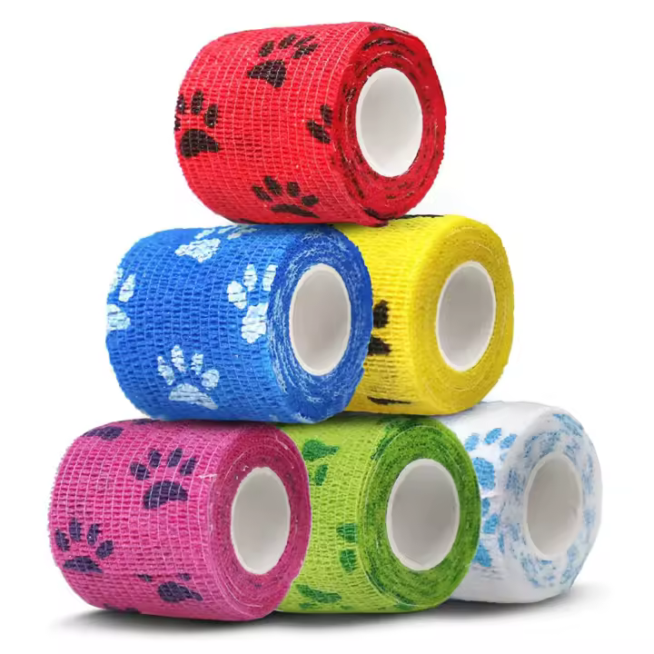 Cinta Deportiva Vendaje Autoadhesivo, 6 Rollos, 5 cm x 4,5 m, Vendaje Autoadhesivo para Perros, Tobillo y Rodilla - 1