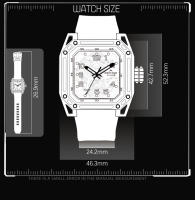Reloj Mecánico para Hombres NORTH EDGE SPACE X Resistente al Agua 100M para Deportes al Aire Libre y Natación con Correa de Goma y Vidrio Mineral Movimiento Mecánico Color Negro - details 9