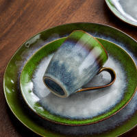 Vajilla de Cena Vancasso Starry 16/32/48 Piezas con Degradado Azul-Verde para Mesa de Cena Plato de Postre Tazas para 4/8/12 Cerámica Adecuada para Todas las Estaciones - details 2