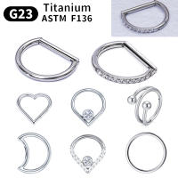100%-pendientes de titanio G23 para mujer, piercing para la nariz, medio anillo en forma de d, segmento, cartílago - details 1