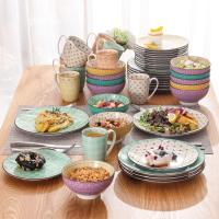 Juego de Vajilla de Porcelana Vancasso Tulip 16 Piezas 4 Colores 4 Diseños Plato de Cena Plato de Postre Bol y Mug Set Utensilios de Cocina Cerámica Producto Normal y Sostenible Para Todas las Temporadas - details 0