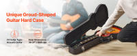 SucceBuy Estuche rígido para guitarra eléctrica, 41,34 pulgadas en forma de calabaza, con manija de llaves de pestillo de bloqueo, para guitarras LES Paul de 39 pulgadas, negro - details 0